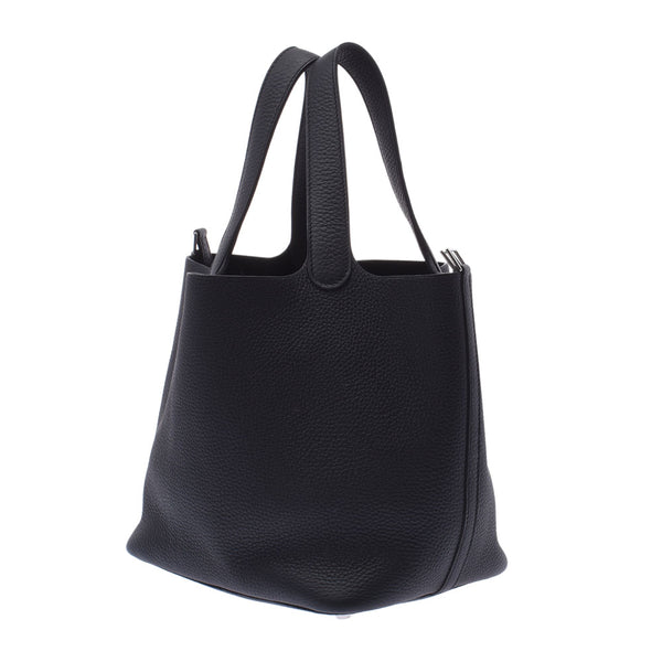 Hermes Picotin lock mm black silver hardware