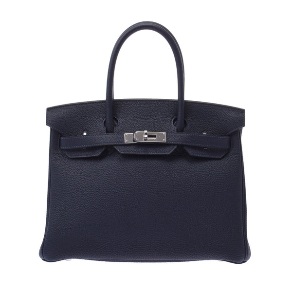 Hermes Birkin bag 30 Blue New York silver hardware Tote Bag