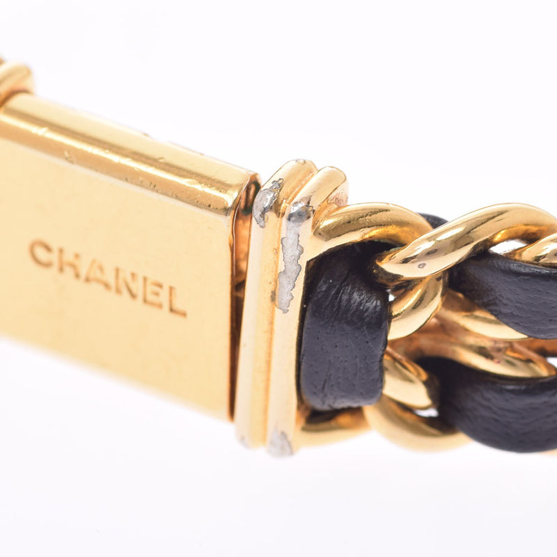 CHANEL Chanel Premiere Size L Ladies GP/Leather Watch Quartz Black Dial AB Rank used Ginzo