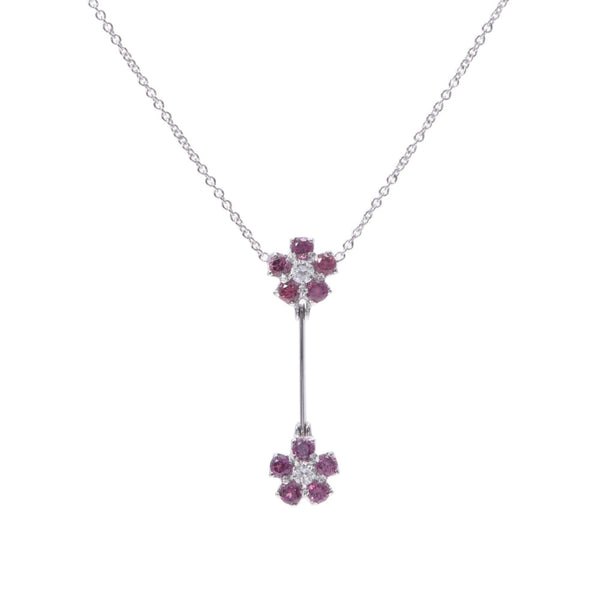 Other Zoccai Zokai Diamond Garnet Ladies K18 Necklace A-Rank Used Silgrin