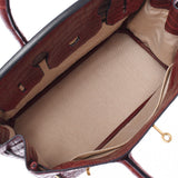 HERMES エルメス バーキン 30 ルージュアッシュ(赤系) ゴールド金具 □E刻印(2001年頃) レディース ニロティカス ハンドバッグ ABランク 中古 銀蔵