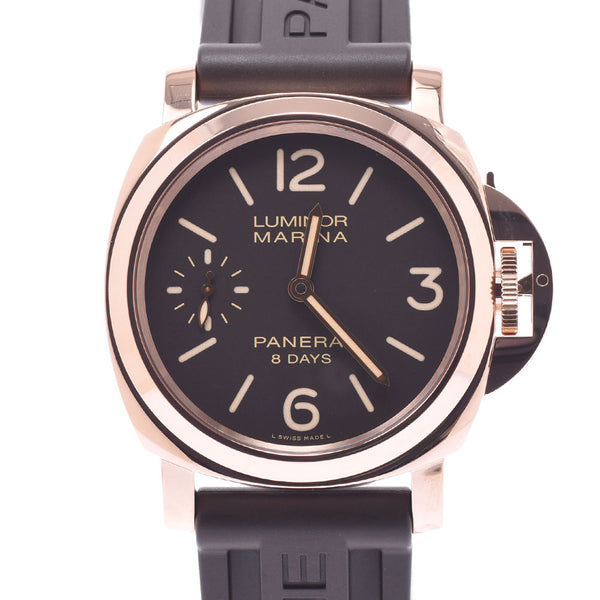 Officine Panerai Officene Panerai Luminor Marina 8 Days PAM00511 Men's PG / Rubber Watch Hand-rolled Brown Diameter A-Rank Used Silgrin