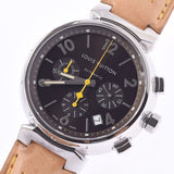 LOUIS VUITTON Louis Vuitton Tambour Chrono Q1121 Men's SS/Leather Watch Automatic Brown Dial A Rank Used Ginzo