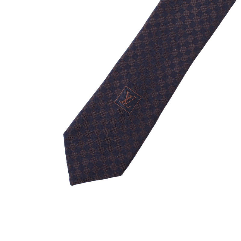 Louis Vuitton Damier Black / dark brown men's silk 100% tie