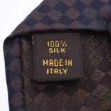 路易威登路易威登Damier图案/深褐色男士丝绸100％领带A-Rank使用过Silgrin