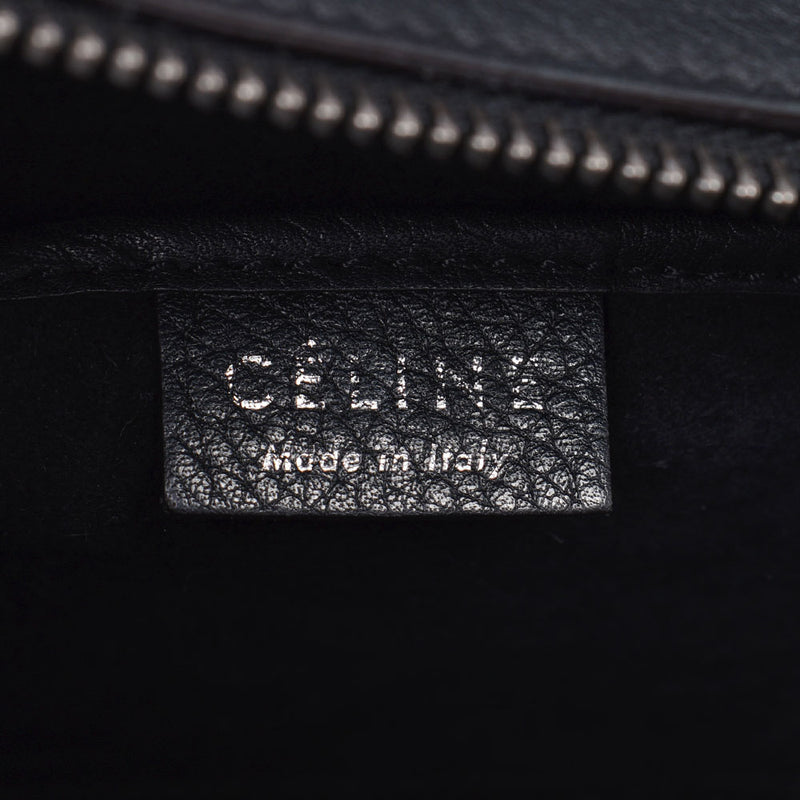 CELINE セリーヌ ラゲージ ナノショッパー 2WAY 黒 レディース カーフ ハンドバッグ Aランク 中古 銀蔵