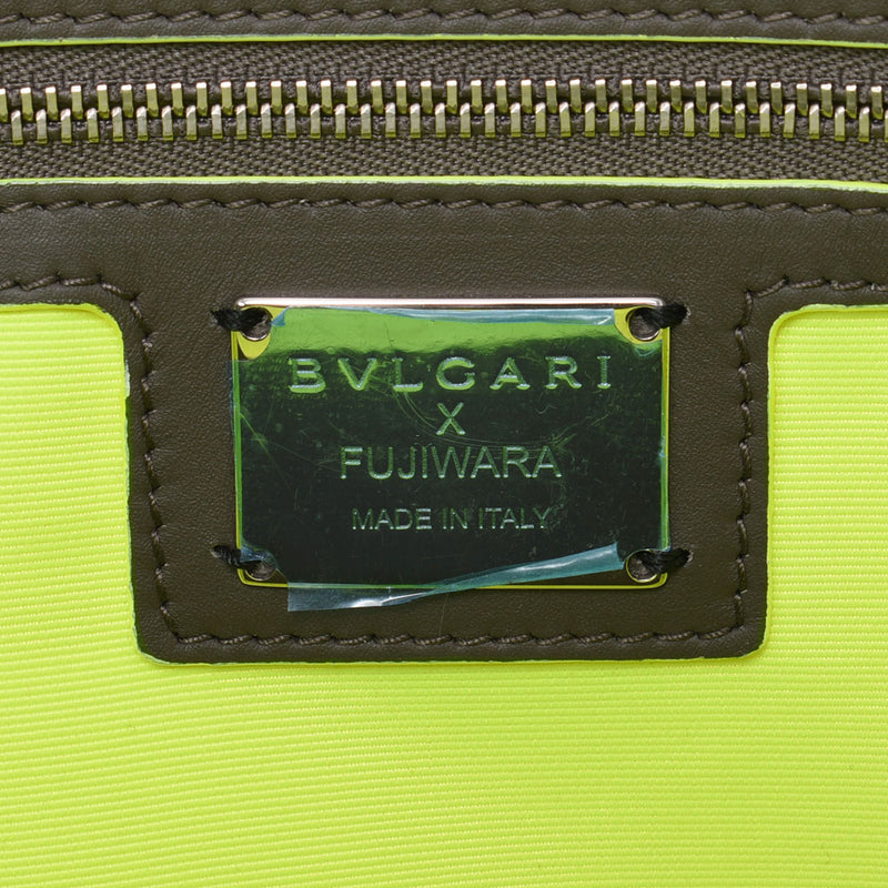 BVLGARI ブルガリ 2WAYトートバッグ フラグメント コラボ グレー ユニセックス カーフ ハンドバッグ Aランク 中古 銀蔵