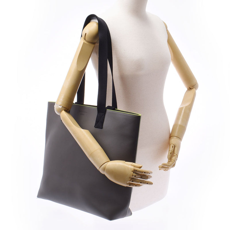Bulgari 2WAY Tote Bag Fragment Collaboration Gray Unisex Handbag