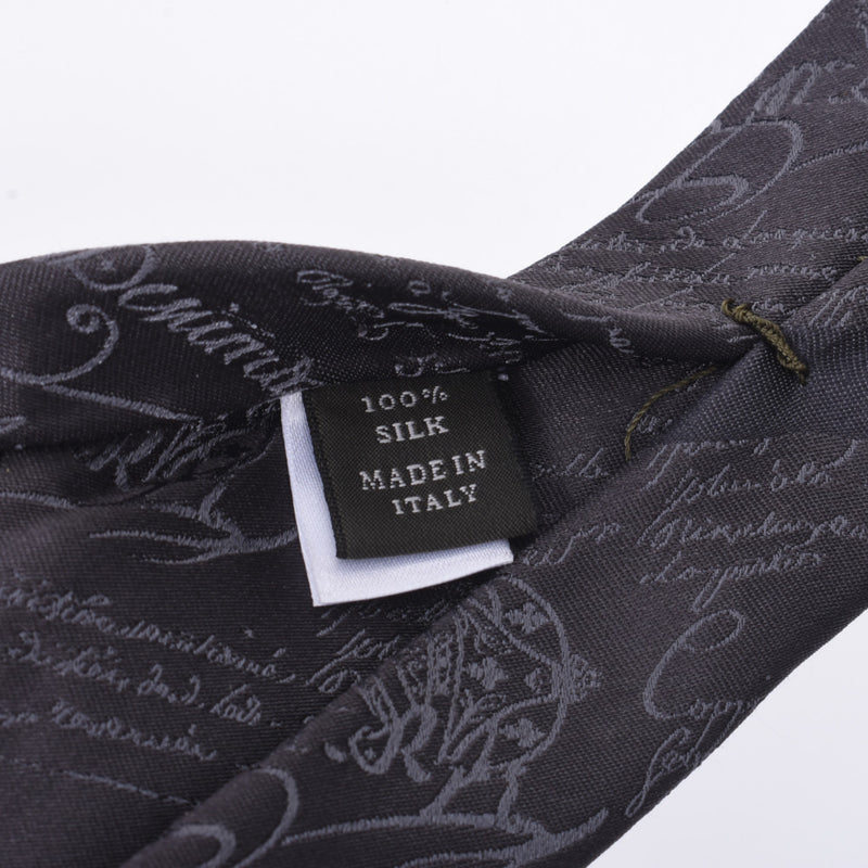 Berluti Berlutti Jacquard Scrit Silk Thai Gray Men's Silk 100% Tie AB Rank Used Sinkjo