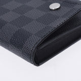 Louis Vuitton Louis Vuitton Damier Graphit Compact Modula Black / Gray N63083 Men's Dumie Graphic Canvas Two Folded Wallets A-Rank Used Silgrin