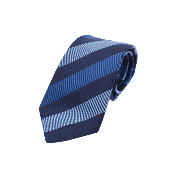 路易威登路易威登Logo蓝/垃圾男士丝绸100％领带未使用的硅格林