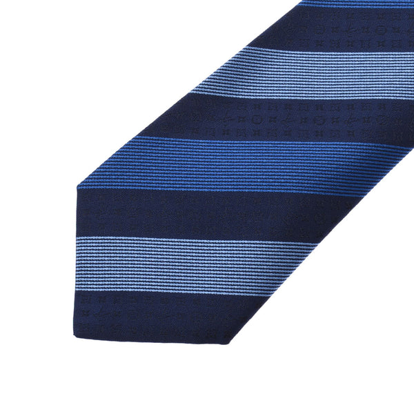 Louis Vuitton Louis Vuitton Logo Blue / Garbage Men's Silk 100% Necktie Unused Silgrin