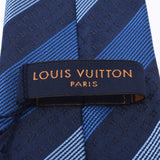 LOUIS VUITTON ルイヴィトン ロゴ 青/紺 メンズ シルク100% ネクタイ 未使用 銀蔵