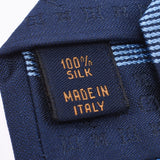 路易威登路易威登Logo蓝/垃圾男士丝绸100％领带未使用的硅格林