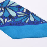 Hermes Hermes Twilley Old Tags Mexican Flower / Milfleurs du Mexique Blue Womens Silk 100% Scarf AB Rank Used Sink