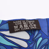 Hermes Hermes Twilley Old Tags Mexican Flower / Milfleurs du Mexique Blue Womens Silk 100% Scarf AB Rank Used Sink