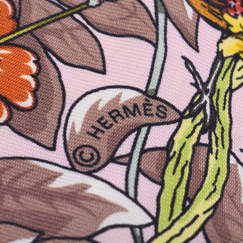 Hermes Hermes Twilley新标签丛林爱情爱/丛林爱情爱粉色女性丝绸100％围巾Ab等级使用水池