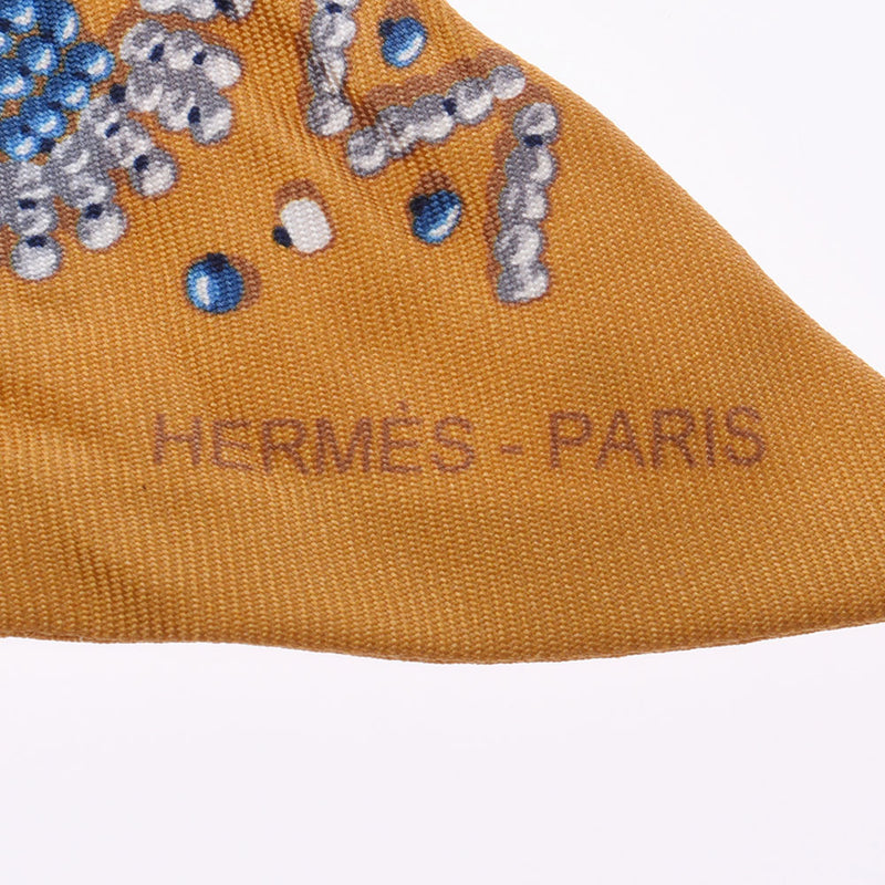 Hermes Hermes Twilley New Tag Kerry Aperre / Kelly en Perle Mustard女士丝绸100％围巾Ab排名使用Silgrin