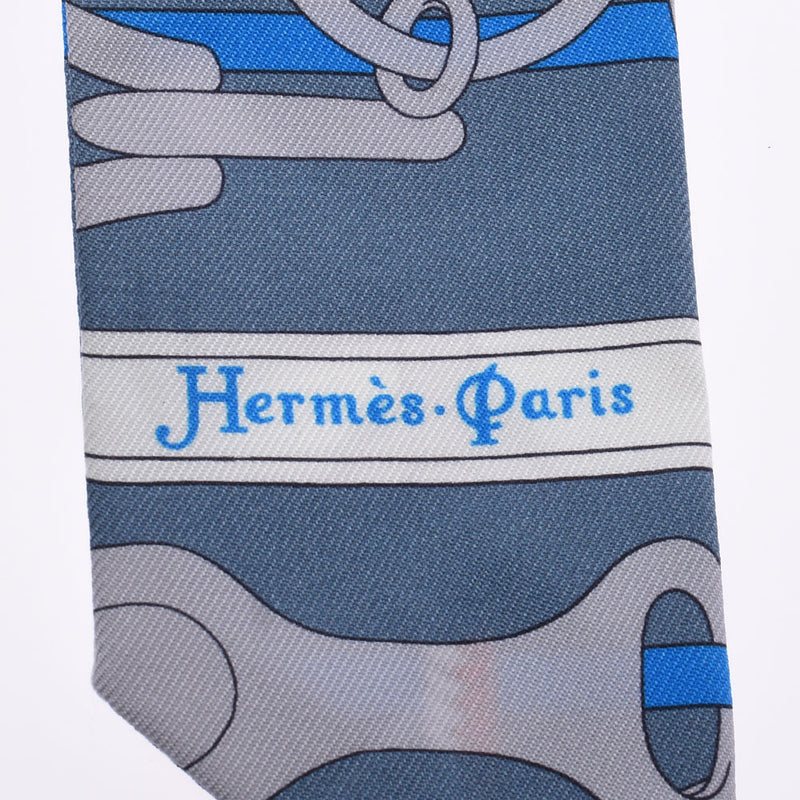 Hermes Hermes Twilley New Tag Horse Riding Organization / Panoplie Equestre Gray Women's Silk 100% Scarf AB Rank Used Sinkjo