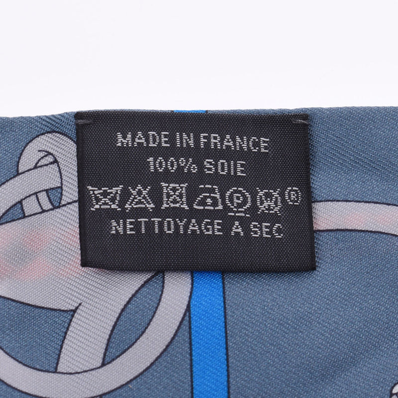 Hermes Hermes Twilley New Tag Horse Riding Organization / Panoplie Equestre Gray Women's Silk 100% Scarf AB Rank Used Sinkjo