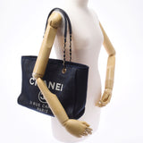 Chanel Chanel Deauville Tote MM 2WAY Bag Navy Ladies Denim Leather Tote Bag A-Rank Used Silgrin