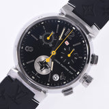 Louis Vuitton Louis Vuitton Tambul Chrono GM Lovely Cup Q11BG Men's SS / Rubber Watch Quartz Black Table A-Rank Used Silgrin