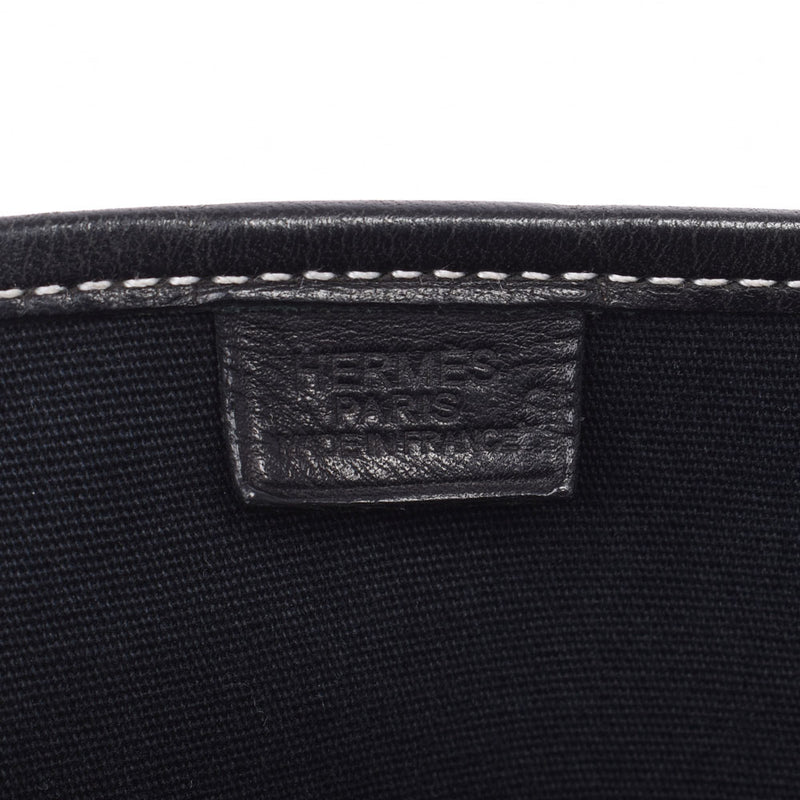 Hermes Hermes Buena Ventura MM Black Silver Fitting Unisex Canvas / Leather Business Bag A-Rank Used Silgrin