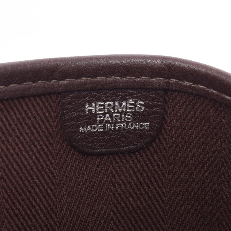 Hermes Hermes Evelin 2 PM巧克力（茶）银支架□J-ingraved（2006年左右）男女皆宜的灰灰豆腐肩袋AB排名二手Silgrin