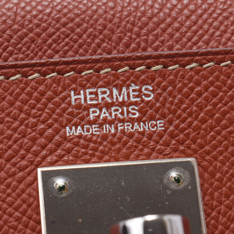 Hermes Hermes Kelly 32糖果2way袋砖（茶）/橙色银色煎锅□o钢（2011年左右）女士voepson手袋a-andl inded silgrin