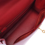 Hermes Hermes Kelly 32 Outside Sewing 2 Way Rougebiff (Red) Gold Bracket □ D Handle (around 2000) Women's Kushbel Handbag A rank used Silgrin