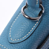 Hermes Kerry 28 embroidery 2WAY Bag Blue Jean pouch