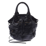 BALENCIAGA Valenciaga Classic Mini Pompon 2way Black 246438 Women's Curf Handbags AB Rank Used Silgrin