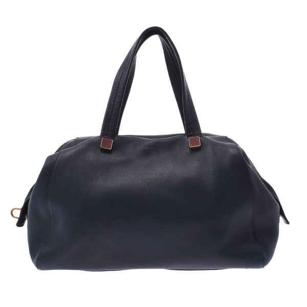 CELINE Celine Boston bag 紺 Unisex calf handbag B rank used sinkjo