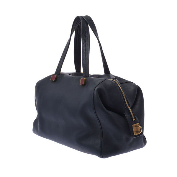 CELINE Celine Boston bag 紺 Unisex calf handbag B rank used sinkjo