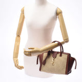 Saint Laurent Sun Laurent Downtown Cavas 2way Natural / Brown Women's Polyamide / Calf Handbags A Rank Used Silgrin