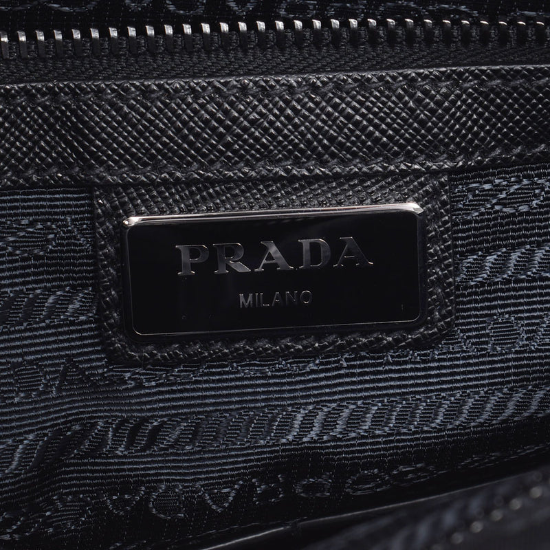 PRADA プラダ 黒 シルバー金具 ユニセックス ナイロン/サフィアーノ ショルダーバッグ Aランク 中古 銀蔵