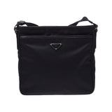 PRADA プラダ 黒 シルバー金具 ユニセックス ナイロン/サフィアーノ ショルダーバッグ Aランク 中古 銀蔵