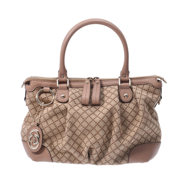 GUCCI グッチ ディアマンテ スーキー 2WAY ベージュ/ピンクベージュ 247902 レディース GGキャンバス カーフ ハンドバッグ Aランク 中古 銀蔵