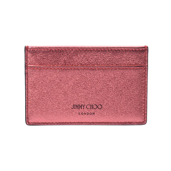 Jimmy Choo Jimmy Choo Pass Case Metallic Pink Unisex Card Case A Rank Used Silgrin