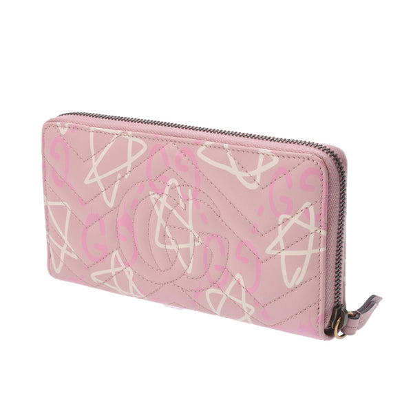 GUCCI Gucci GG Mermont Ghost Round Fastener Pink Gold Bracket 448087 Women's Curf Long Wallet Unused Silgrin