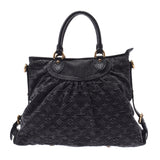 LOUIS VUITTON ルイヴィトン モノグラムデニム ネオカビィ GM 2WAYバッグ 黒 M95352 ユニセックス モノグラムデニム ハンドバッグ ABランク 中古 銀蔵