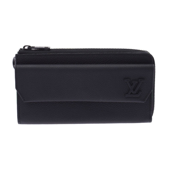 Louis Vuitton Louis Vuitton Zippy Wallet Black M69831 Men's Grain Leather Long Wallet A-Rank Used Silgrin