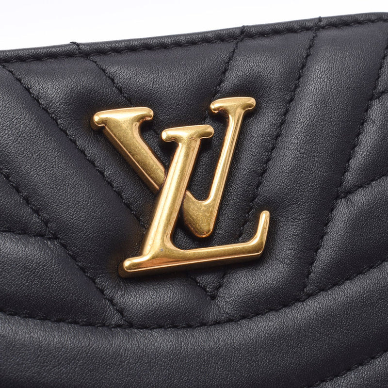 LOUIS VUITTON ルイヴィトン ニューウェーブ ジプトコンパクトウォレット 黒 M63789 レディース レザー 二つ折り財布 Aランク 中古 銀蔵