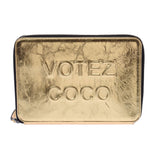 CHANEL シャネル VETEZCOCO クラッチウォレット ゴールド ユニセックス カーフ クラッチバッグ 新同 中古 銀蔵