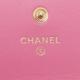 CHANEL Chanel Boy Channel Pink Gold Bracket Ladies Lamskin Long Wallet AB Rank Used Silgrin