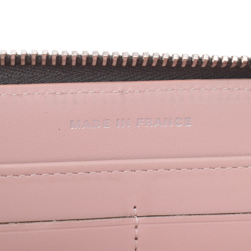 Chanel Chanel Matrasse Stitch Type Round Fastener Wallet Gray / Pink Women's Curf Long Wallet AB Rank Used Silgrin