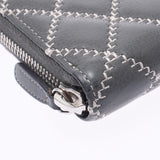 Chanel Chanel Matrasse Stitch Type Round Fastener Wallet Gray / Pink Women's Curf Long Wallet AB Rank Used Silgrin