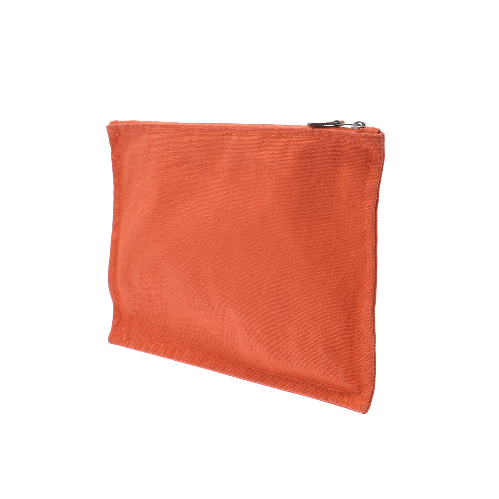限定値下げ【美品】エルメス　ヨッティングポーチ　GM オレンジ エルメスヨッティングGM オレンジ ユニセックス コットン ポーチ