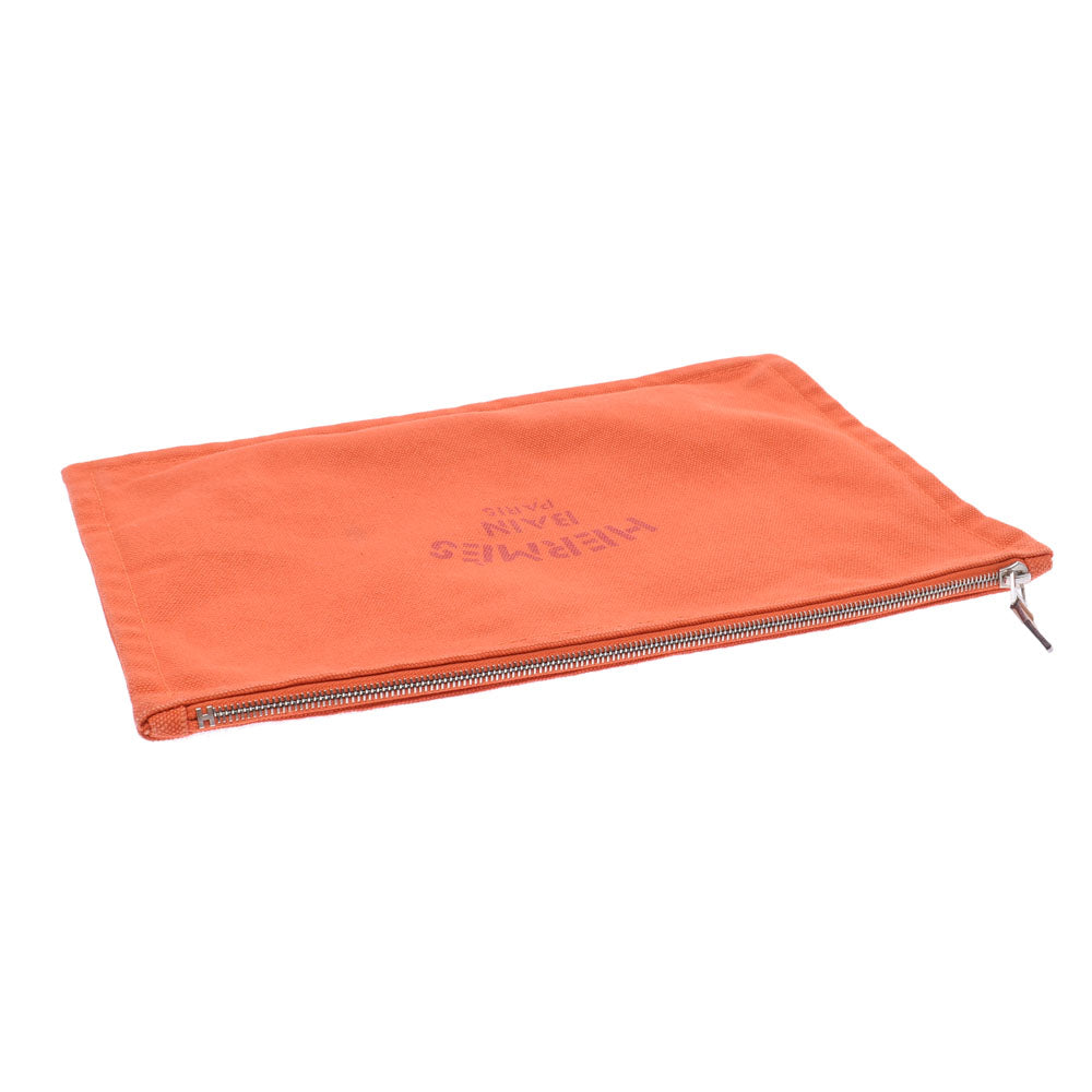 エルメスヨッティングGM オレンジ ユニセックス コットン ポーチ