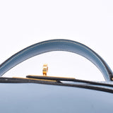 HERMES エルメス ケリームー35 内縫い ハンドバッグ ブルージーン ゴールド金具 □A刻印(1997年頃) レディース ヴォーガリバー 2WAYバッグ Aランク 中古 銀蔵